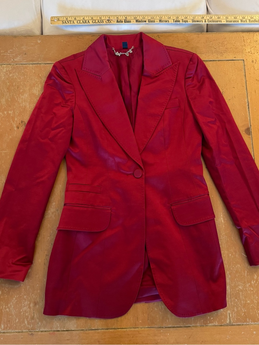 bebe Red Single-Button Tailored Blazer